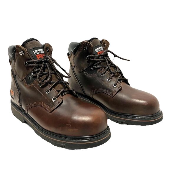 Timberland PRO Leather Pit Boss 6” Brown Steel Toe Work Boots Men’s 11M - Picture 1 of 11